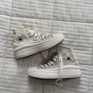 Converse Women's High Top Platform Sneakers - Cream/White